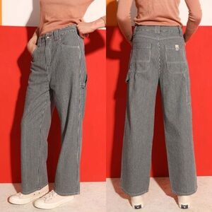 L.F. Markey LF Markey Hart Railroad Stripe Carpenter Pants Relaxed Casual US 2